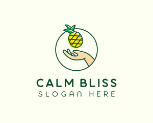 Hand Pineapple Fruit  logo design