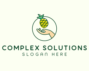 Hand Pineapple Fruit  logo design