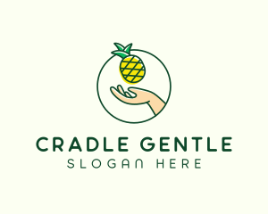 Hand Pineapple Fruit  logo design