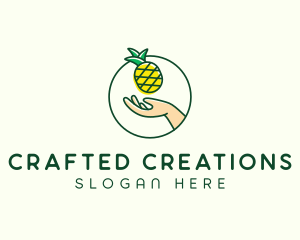 Hand Pineapple Fruit  logo design