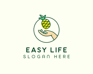 Hand Pineapple Fruit  logo design