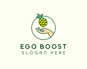 Hand Pineapple Fruit  logo design