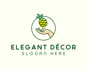 Hand Pineapple Fruit  logo design