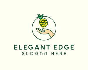 Hand Pineapple Fruit  logo design