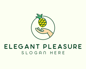 Hand Pineapple Fruit  logo design