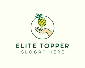 Hand Pineapple Fruit  logo design