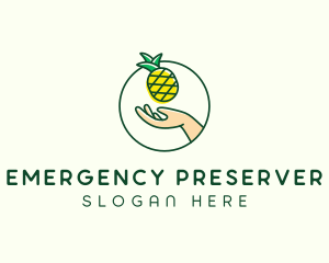 Hand Pineapple Fruit  logo design