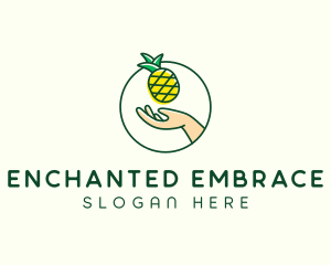 Hand Pineapple Fruit  logo design