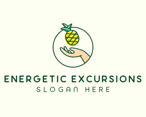 Hand Pineapple Fruit  logo design