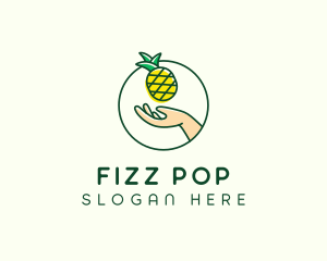 Hand Pineapple Fruit  logo design