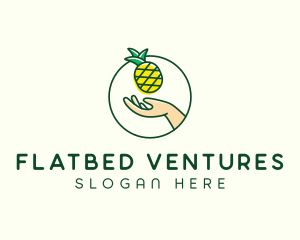 Hand Pineapple Fruit  logo design