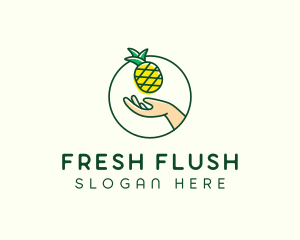 Hand Pineapple Fruit  logo design