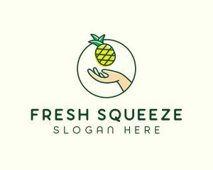 Hand Pineapple Fruit  logo design