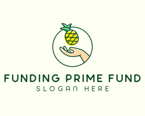 Hand Pineapple Fruit  logo design