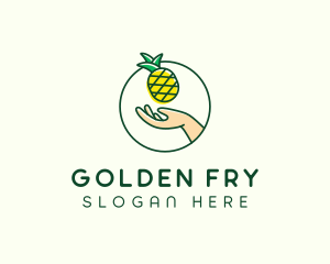 Hand Pineapple Fruit  logo design