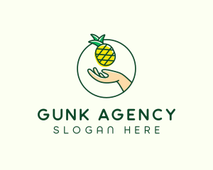 Hand Pineapple Fruit  logo design