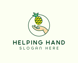 Hand Pineapple Fruit  logo design