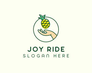 Hand Pineapple Fruit  logo design