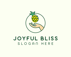 Hand Pineapple Fruit  logo design