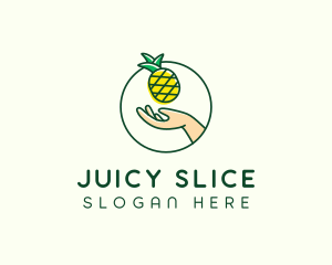 Hand Pineapple Fruit  logo design