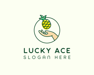 Hand Pineapple Fruit  logo design