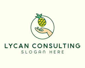 Hand Pineapple Fruit  logo design