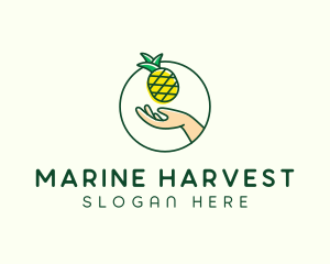 Hand Pineapple Fruit  logo design