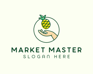 Hand Pineapple Fruit  logo design