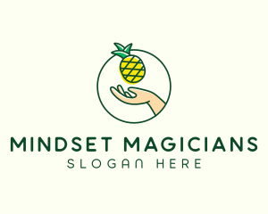 Hand Pineapple Fruit  logo design