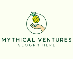 Hand Pineapple Fruit  logo design