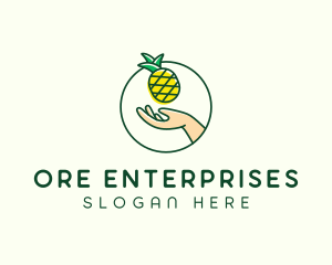 Hand Pineapple Fruit  logo design