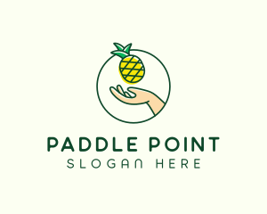 Hand Pineapple Fruit  logo design