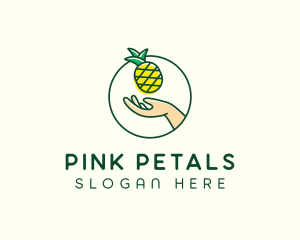 Hand Pineapple Fruit  logo design