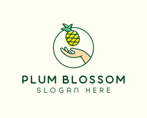 Hand Pineapple Fruit  logo design