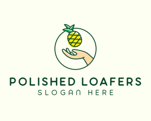 Hand Pineapple Fruit  logo design