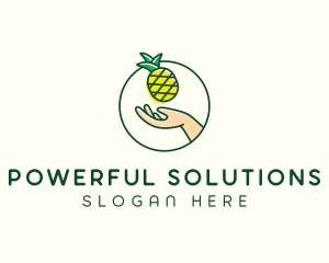 Hand Pineapple Fruit  logo design