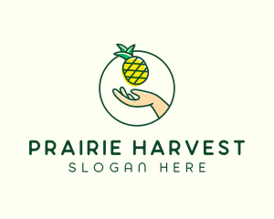 Hand Pineapple Fruit  logo design