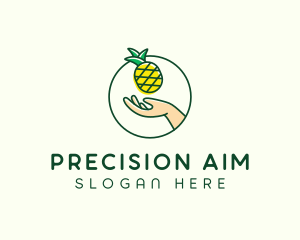 Hand Pineapple Fruit  logo design