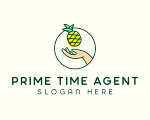 Hand Pineapple Fruit  logo design