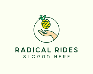 Hand Pineapple Fruit  logo design