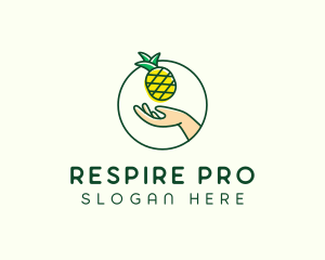 Hand Pineapple Fruit  logo design