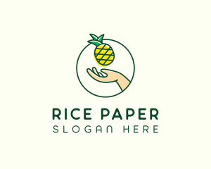 Hand Pineapple Fruit  logo design