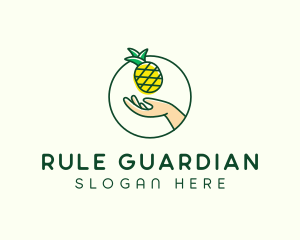 Hand Pineapple Fruit  logo design