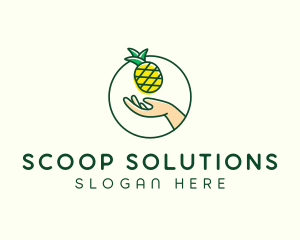 Hand Pineapple Fruit  logo design