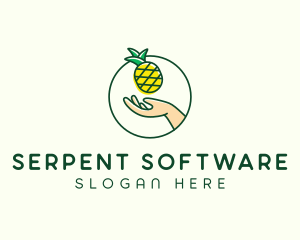 Hand Pineapple Fruit  logo design