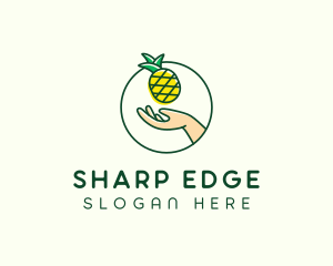 Hand Pineapple Fruit  logo design