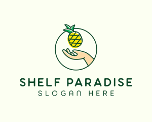 Hand Pineapple Fruit  logo design