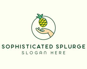 Hand Pineapple Fruit  logo design