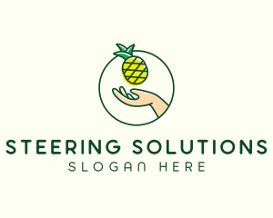 Hand Pineapple Fruit  logo design