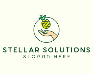 Hand Pineapple Fruit  logo design